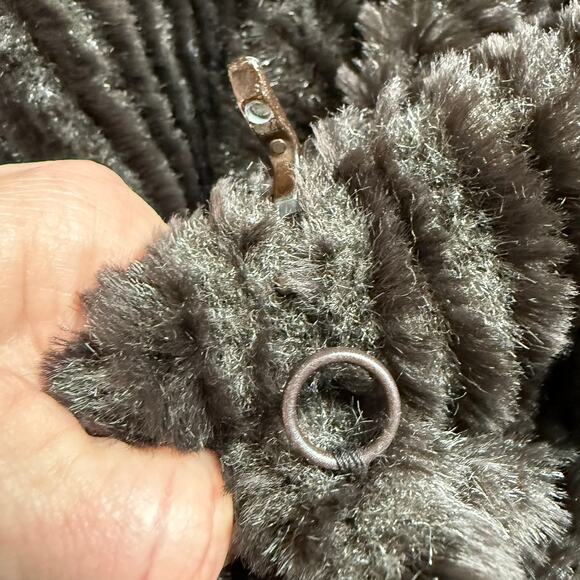 Norm Thompson Faux Fur Hooded Long Coat Brown Small Made in USA - Picture 10 of 13